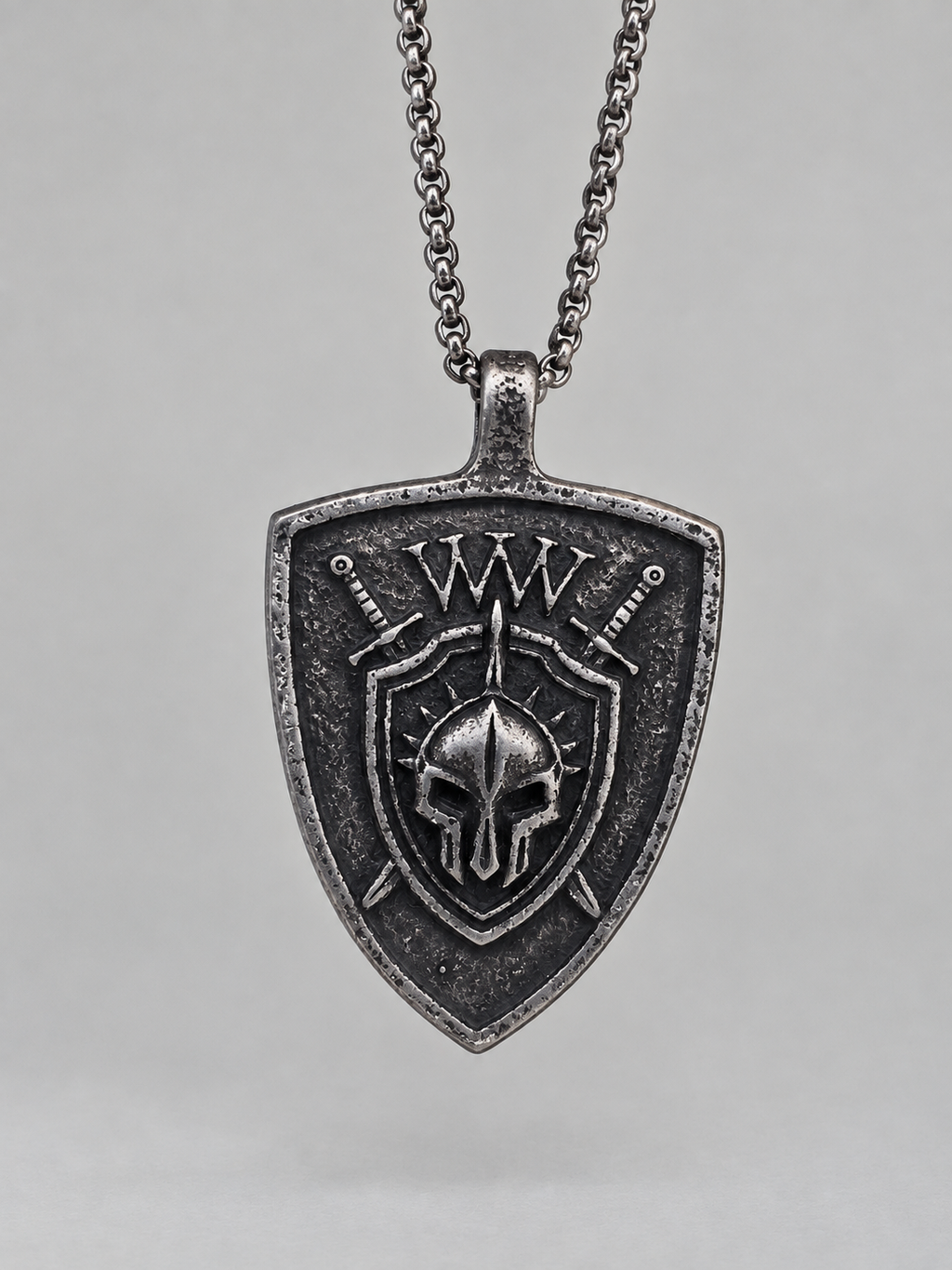 Stainless Steel Pendant - Oxidized Finish