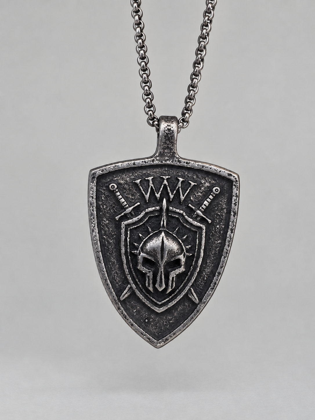 Stainless Steel Pendant - Oxidized Finish