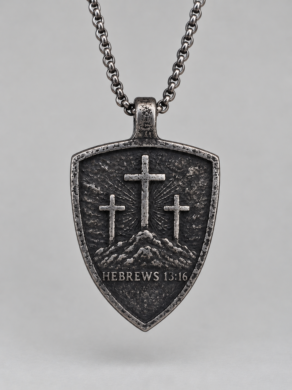 Stainless Steel Pendant - Oxidized Finish