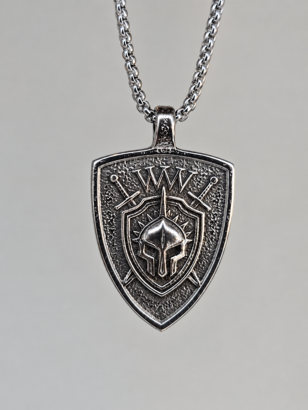 Stainless Steel Shield Pendant - Polished